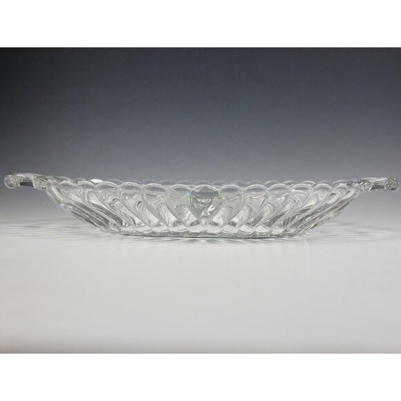 Fostoria Colony 3-Part Divided Relish Dish 13" Clear Swirl Pattern 2412 - Picture 2 of 6